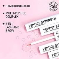 Makeup Revolution, Peptide Strength Lash & Brow Serum, 2-in-1 Serum for Longer & Fuller Looking Lashes & Brows, Vegan & Cruelty Free, 3ml