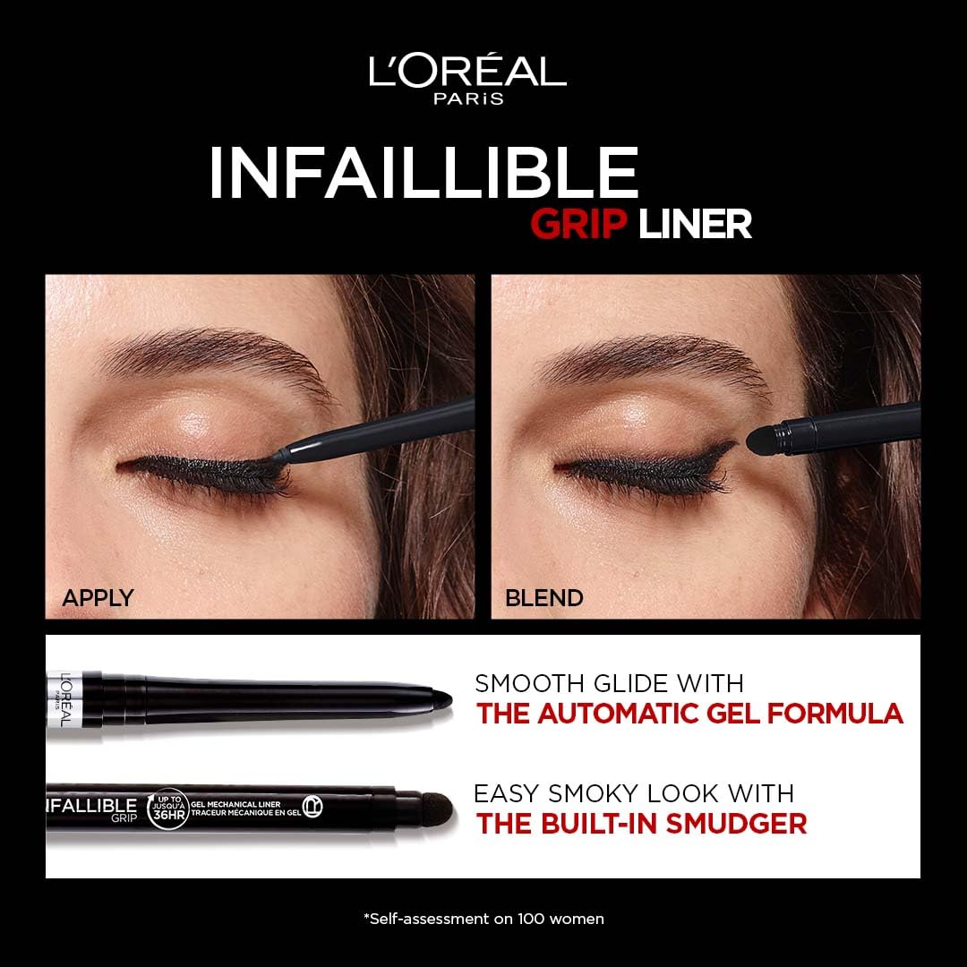 L'Oreal Paris L'Oréal Paris Gel Eyeliner, Intense Long-lasting Colour, Semi Permanent, Infallible Grip 36H Gel Automatic Eyeliner, Easy Glide Formula, Shade: Electric Blue