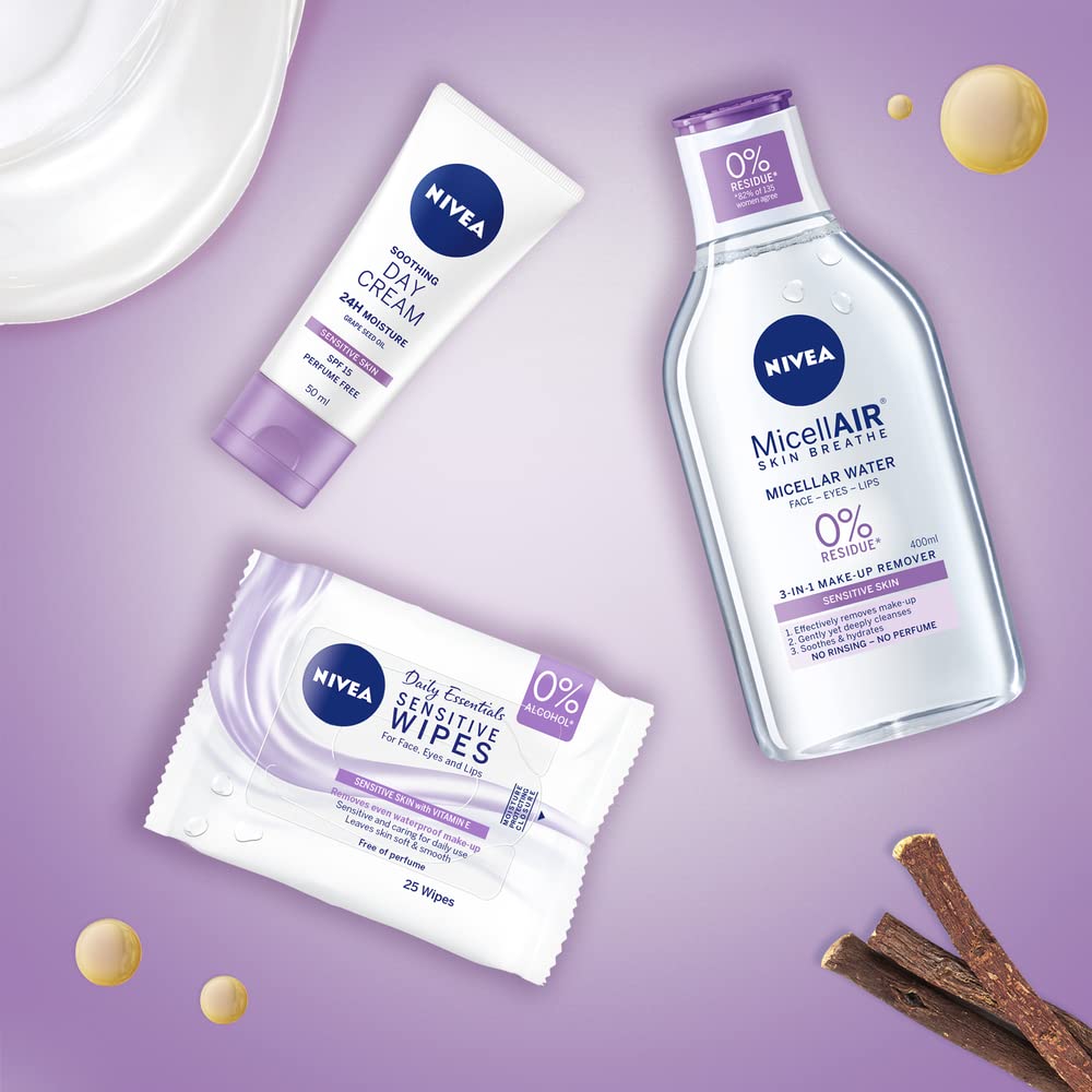 NIVEA Sensitive Day Cream (50 ml), Face Cream and Moisturiser with SPF 15 for Sensitive Skin, Summer Skin Care Essentials, Sensitive Moisturising Cream