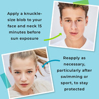 Spots & Stripes - Sun Squad Sensitive Skin SPF 30 for Face, 99% Natural, 100% Mineral Sunscreen for Teens and Young Skin, Organic Aloe Vera Leaf Juice, Jojoba and antioxidant-packed Green Tea (50ml)
