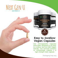 Ashwagandha 500 mg Strength 120 Capsules, Dietary Health Supplement for Men & Women, Supports Stress & Anxiety Relief, Restful Sleep & Focus, Ashwagandha Herb Root Extract w/ Withanolides by NGU