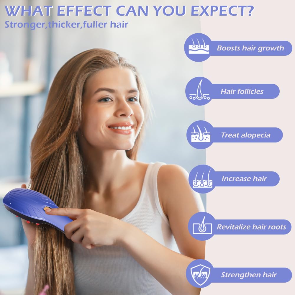 MOJMBSBY Electric Phototherapy Scalp Massager Comb for Hair Growth,Hair Regrowth Brush for Her Him Gifts,USB Anti Hair Loss Head Care Electric Comb Brush for Mother