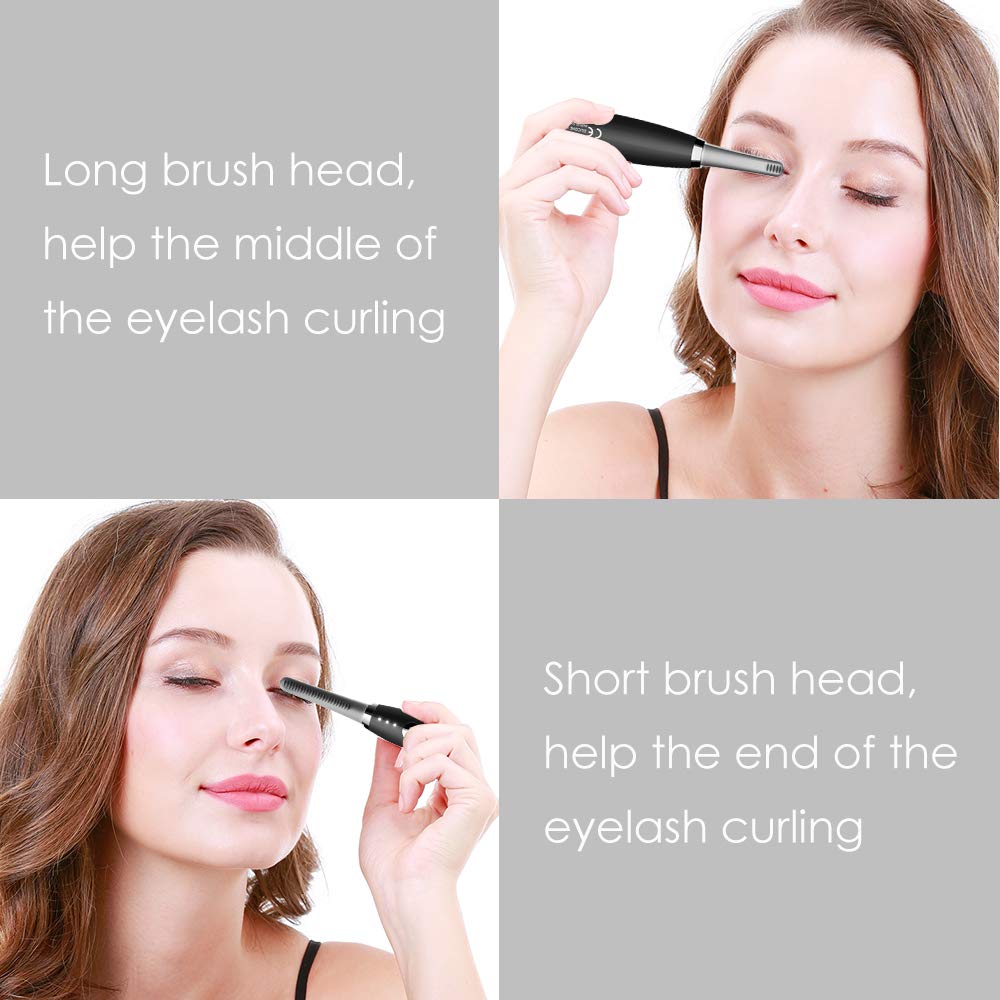 TOUCHBeauty Electric Heated Eyelash Curler, Portable, Smart Adjustable Temperature, Fast Heating, Black