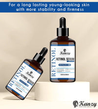 KANZY HAIR AND BEAUTY Kanzy Retinol Serum for Face 2.5% Retinol with Hyaluronic Acid, Vitamin E & Jojoba Oil 30 ml Anti Aging & Anti Wrinkle Serum for Scars, Dark Spots & Fine Lines Moisturizing Face Serum for Women & Men