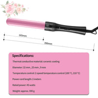 Culwad Curling Wand 3 in 1, Hair Curler Wand Set with 3 Interchangeable Barrels 9/25/32 mm, 180℃-210℃ Temperature Control, Curling Tongs for Short Medium Long Hair