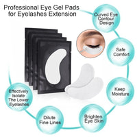 adspow Eyelash Extension Pads,Eye Gel Pads,Under Eye Gel Pads,Under Eye Gel Patches Lint Free Eye Patches for Eyelash Extensions (Black-20Pairs)