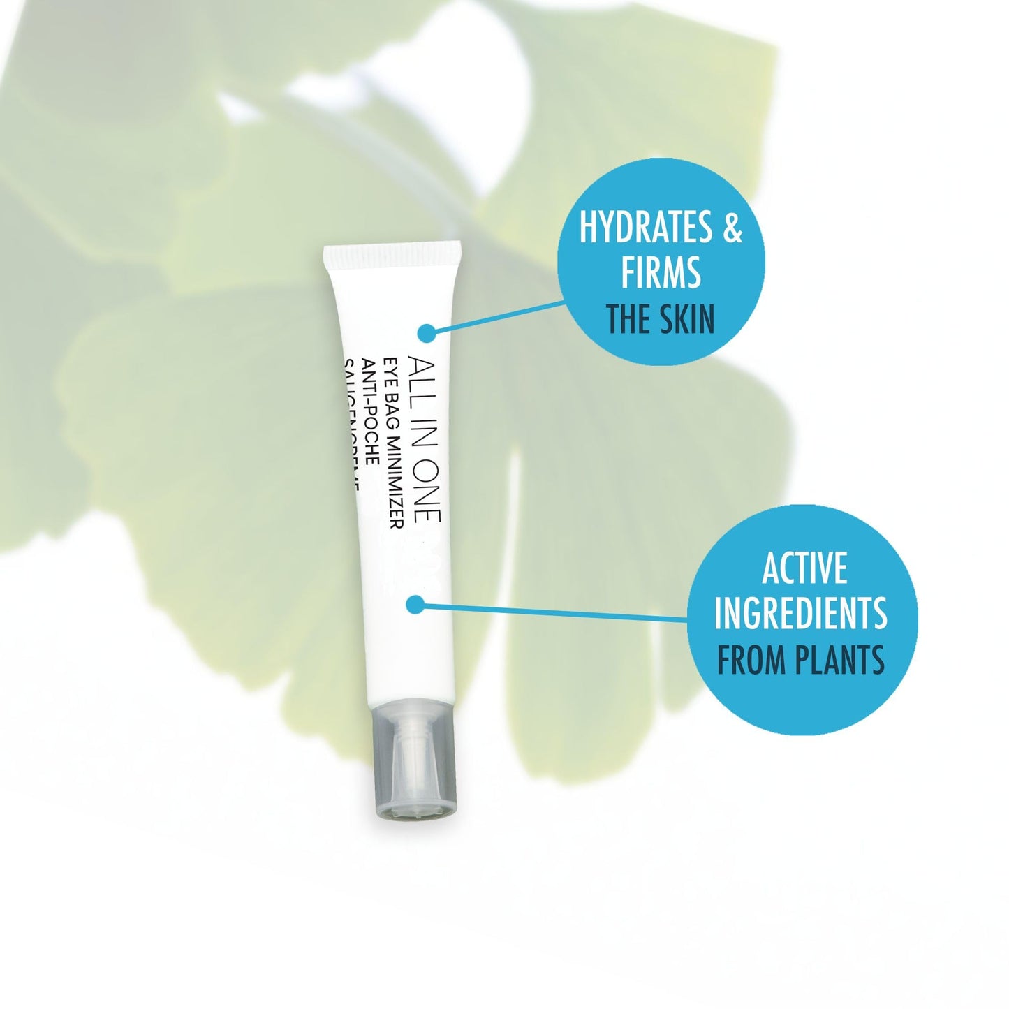 L'Action Paris All In One Eye Bag Minimiser, Natural Plant Based Cream Minimises Tired Eyes and Eye Bags, Vitamin E Softens and Hydrates Skin, Youthful Complexion, 20ml