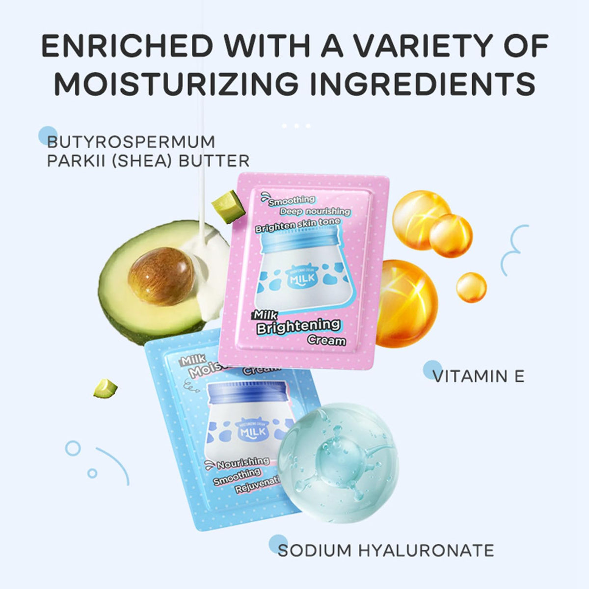 Fashion Base 21PCS Milk Skin Care Set for Teen Girls - Cute Mini Luggage Skincare Gift Set with Day Cream, Night Cream, Mud Mask, Eye Mask & Lip Mask for Women Daily Care (Milk-21PCS)