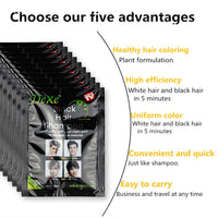 Black Hair Shampoo,MQUPIN Instant Black Natural Ingredients Hair Dye Shampoo Semi-Permanent Black Hair Color,Easy to use,Long lasting,(10 Pack, Black)