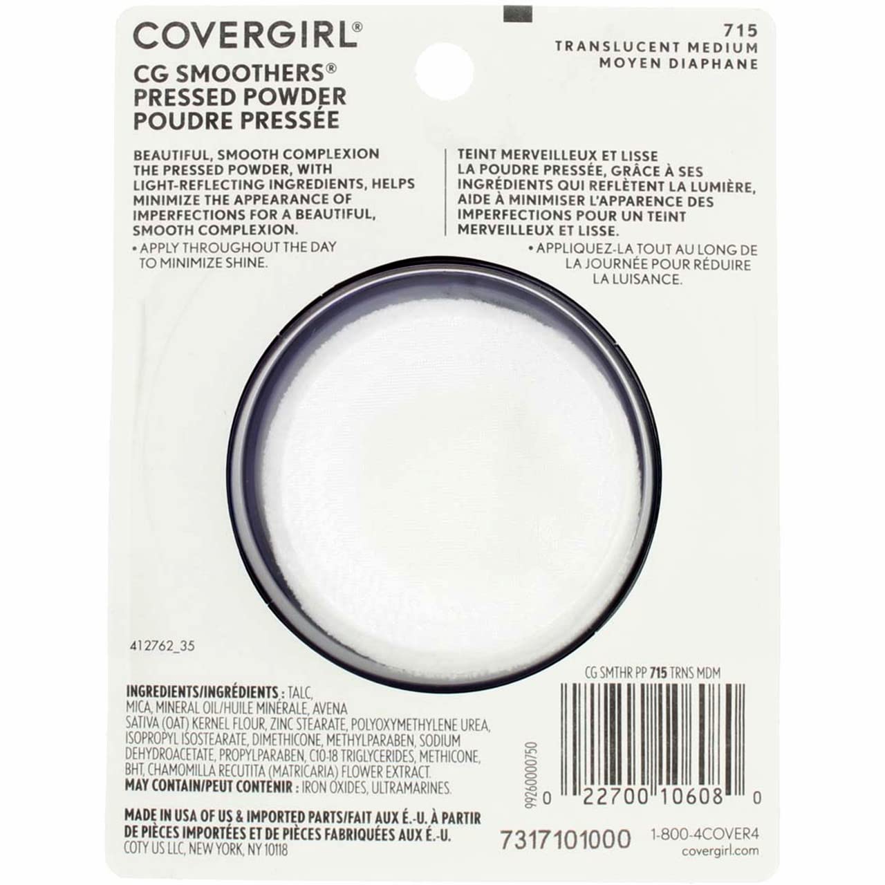 CoverGirl Smoothers Pressed Powder Foundation Translucent, Medium(N)715, 9.5 ml Packages (2-pack)