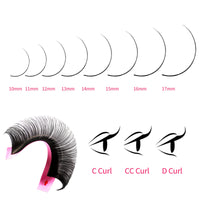 VEYES INC Cashmere Individual Lash Extensions 0.03-0.20 B/C/CC/D/J/M Curl 8-20mm Mixed & Single Length Trays, Matte Black, Professional Supplies for Lash Techs(0.05 D 8-16mm)