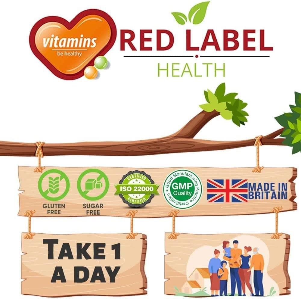 Red Label Health Vitamin D3 Tablets 4000IU, 360 Vitamin D Supplement Tablets (1 Year Supply) High Strength Healthy Teeth & Bones, Supports The Immune System for Men & Women Vegetarian Made in The UK