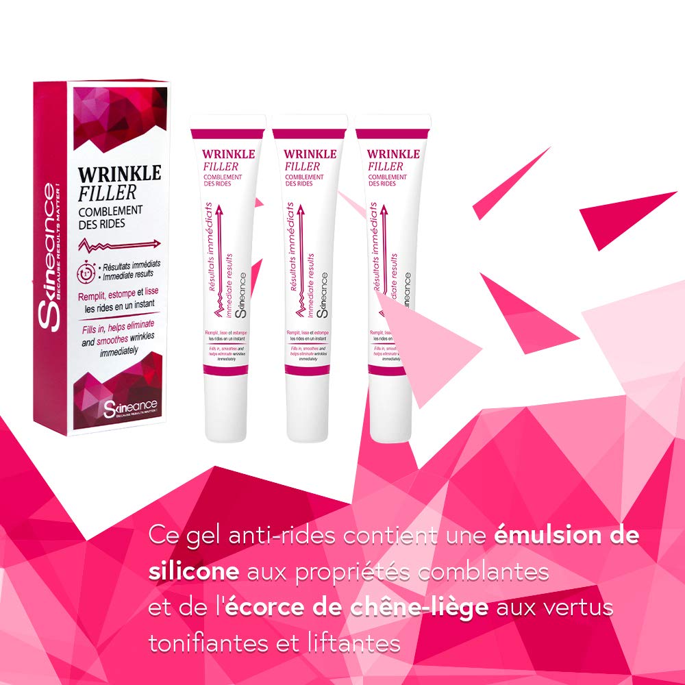 SKINEANCE - WRINKLE FILLER WRINKLE FILLER - Smoothes, fills and smoothes fine lines and wrinkles - Precise, instant and long-lasting results - Proven effectiveness - set of 3 tubes of 15 ml