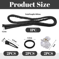 LunarCharm Heatless Curling Headband, Heatless Curlers with Small Hairpin, Overnight Curls with Thin Curlers for Sleeping, Black
