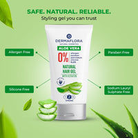 Dermaflora Natural Aloe Vera Gel for Hair with Keratin – 150ml | Lightweight Styling Gel for Men & Women | Flexible Hold, Moisturizing, Non-Flaky Formula, Paraben-Free & Allergen-Free