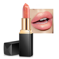 GEEWHILE Lipstick, Glitter Metallic Lipstick, Shimmer Non-Stick Cup Pink Lipstick, Long Lasting, Waterproof Hydrating Lip Stick Lip Gloss, Not Fade Non Drying Lipstick for Girls Women