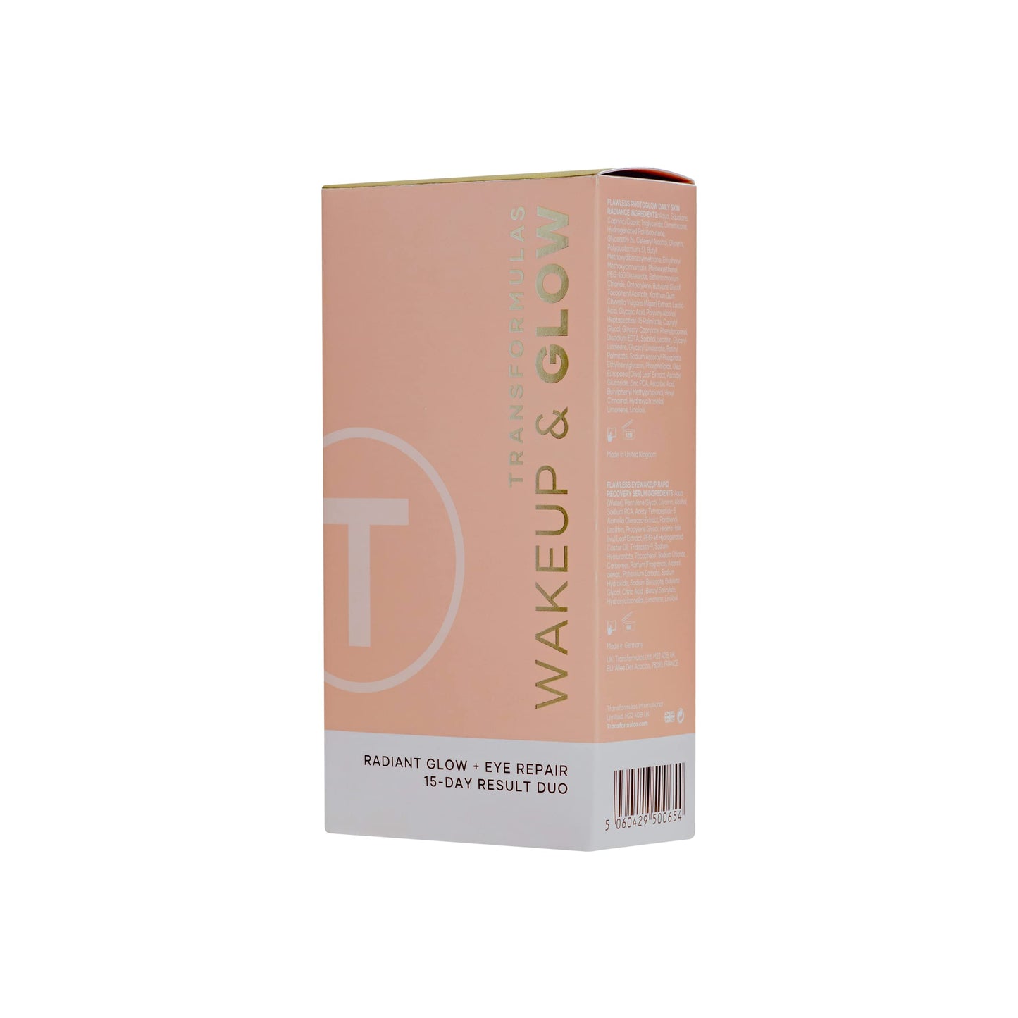 Transformulas Flawless PhotoGlow 50ml and Eye Wake Up Rapid Recovery 17.5ml Set, Face Moisturiser to Help Sooth, Tone and to Help Reduce Puffiness