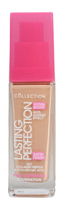 Collection Cosmetics Lasting Perfection Satin Foundation, Full Coverage, Hydra Boost, 11N Maple Neutral 27ml