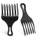 salbsever Salbsever 2-Piece Afro Hair Pick-Comb Set - Large and Small Plastic Wide-Tooth Picks for Curly Hair, Detangling, Wig and Braid Styling