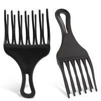 salbsever Salbsever 2-Piece Afro Hair Pick-Comb Set - Large and Small Plastic Wide-Tooth Picks for Curly Hair, Detangling, Wig and Braid Styling