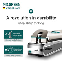 MR.GREEN Nail Clippers Curved Blades Fingernail Cutter Nippers Manicure Scissors Stainless Steel Pedicure Tools with Nail Flies (Large)