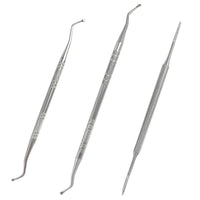 QACUU 3PCS Stainless Steel Ingrown Toenail Tool Set – Double Ended Cuticle Set and Metal Nail File for Toenail Care, Podiatrist Preferred Kit for Removing Debris and Cleaning Nail Grooves