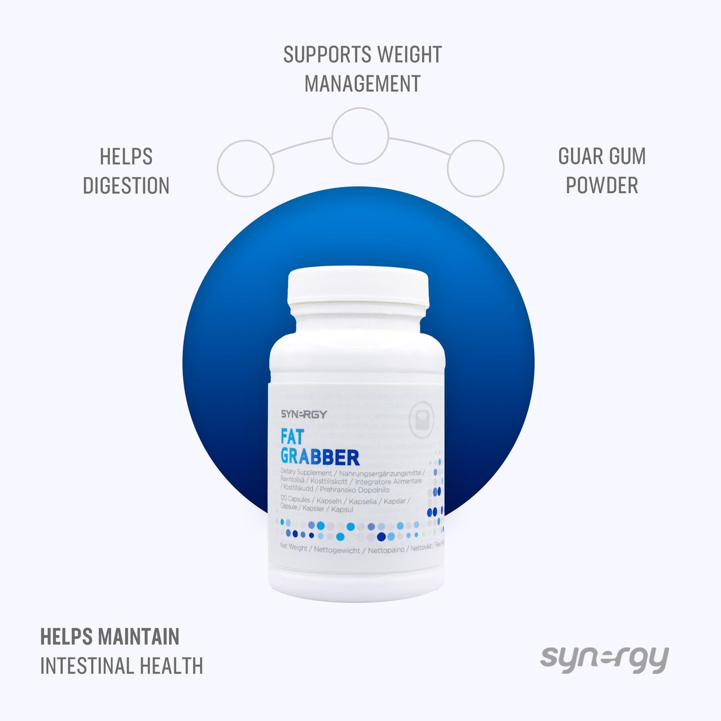 Synergy Worldwide Synergy WorldWide Fat Grabber 120 capsules | Healthy Weight Management | Natural Fiber Blend | Support Digestion | Guar Gum Powder | 75 gr
