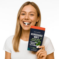 ELLASIE NeuroCharge Energy & Focus Gum (Peppermint, 90 Pieces) | 80mg Natural Caffeine + L-Theanine + Vitamin B12 & B6 | Sugar Free Nootropic Cognitive Brain Performance Supplement