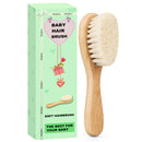 Molylove Baby Hair Brush with Wooden Handle and Super Soft Goat Bristles for Newborns, Infant, Toddlers, Kids