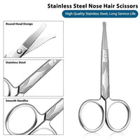 MIETONG Stainless Steel Nose Hair Scissors for Men Women - Curved Safety Blades with Rounded Tip for Trimming Facial Hair Eyebrow Ear Hair