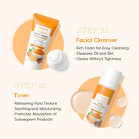 Weixinbuy Turmeric Vitamin C Skincare Set, 5 In 1 Women Gift Set Turmeric Face Cleanser Toner Serum Eye Cream and Face Cream, Even Skin Tone Anti Aging Skincare Gift Set (Turmeric + Vitamin C)