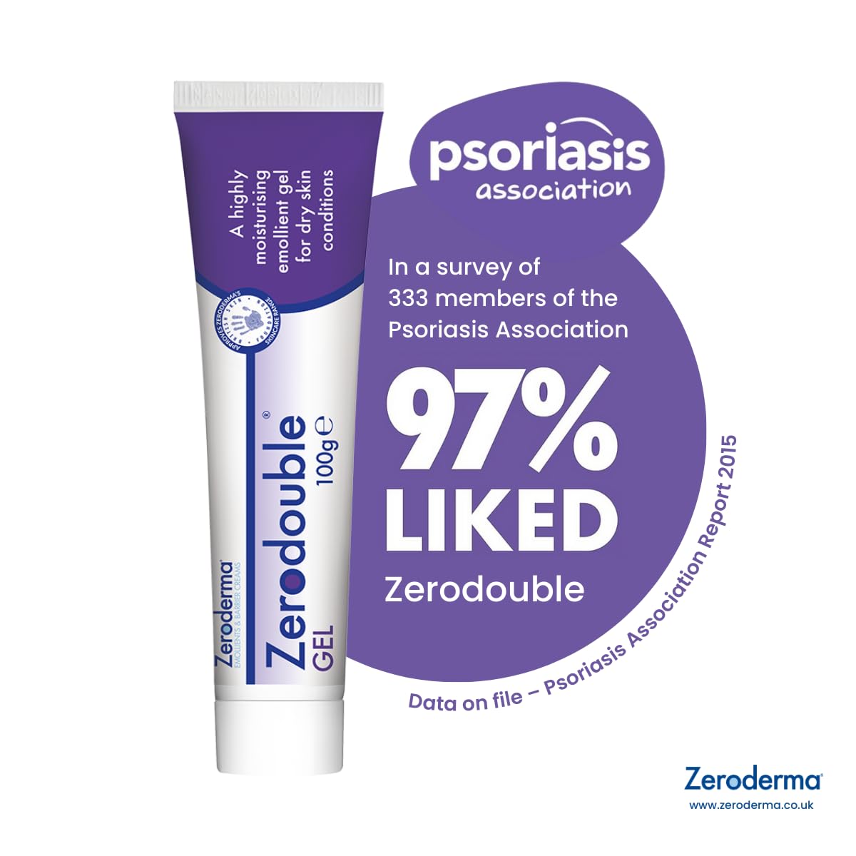 Zeroderma Zerodouble Gel, Highly Moisturising Emollient Gel for Dry Skin Conditions Including Eczema, Psoriasis And Dermatitis, 100g (Pack of 1)