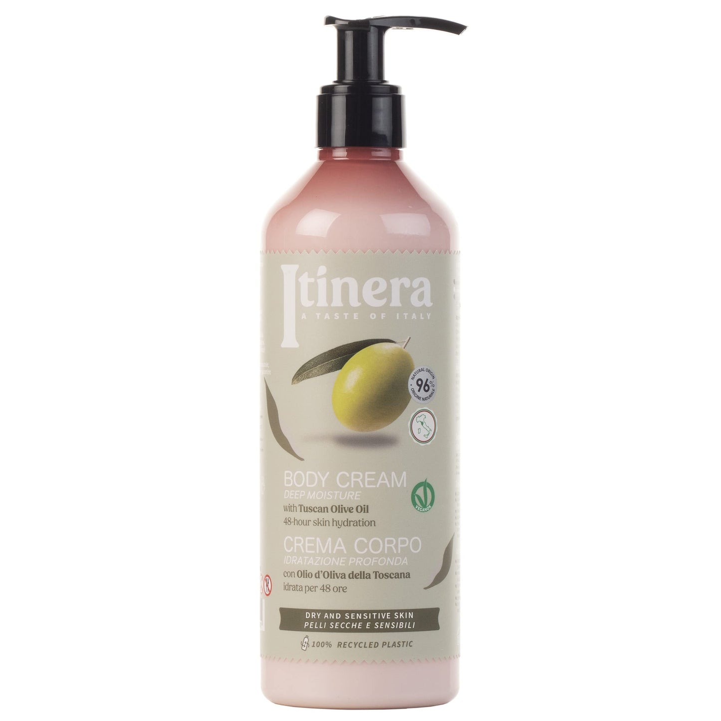 sarcia.eu Itinera Moisturising Body Cream with Tuscan olive oil, 96% natural ingredients 370 ml 1 unit