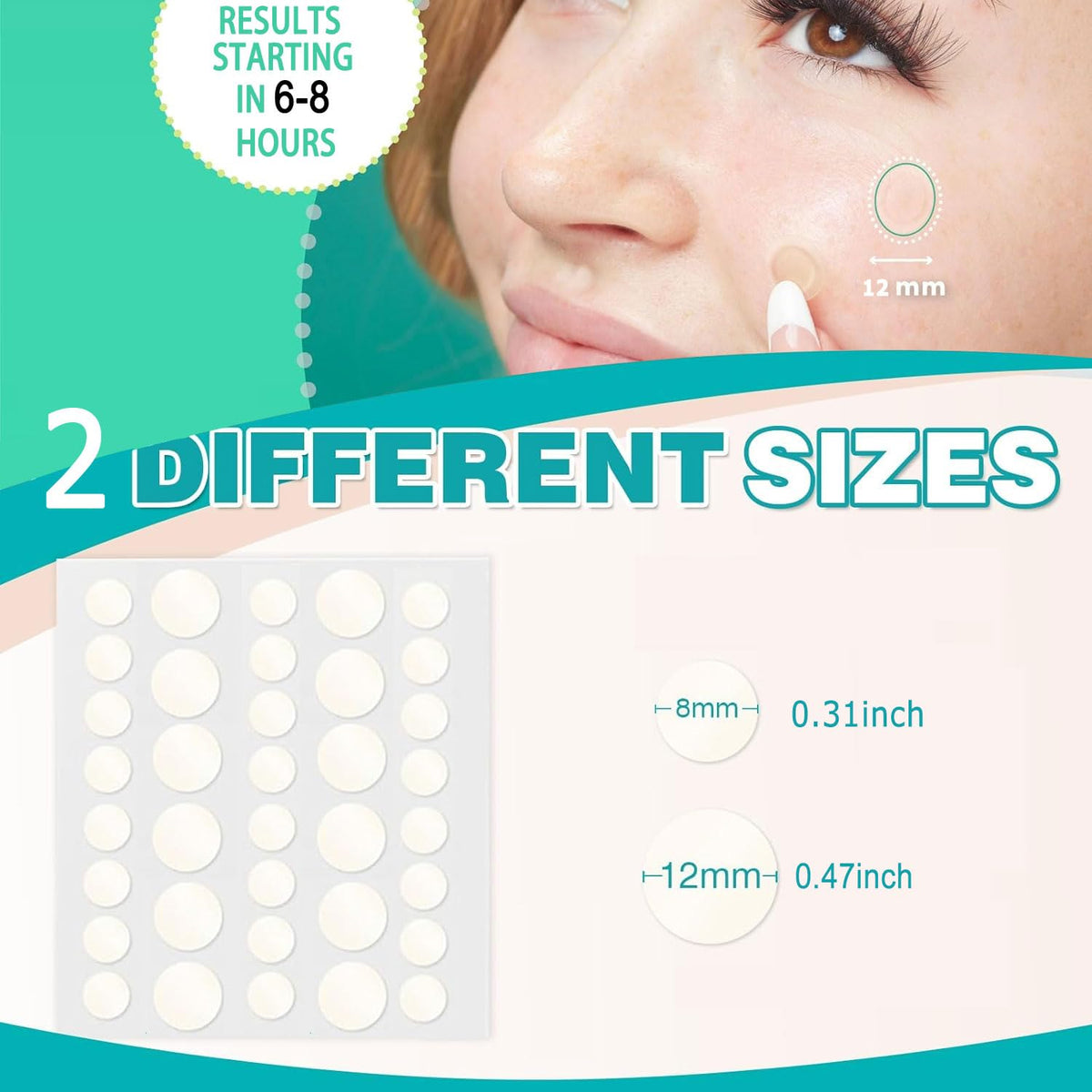 CGBOOM 360PCS Acne Pimple Master Patches,Salicylic Acid and Niacinamide, Spot & Blemish Treatment Stickers Invisible Hydrocolloid Patches, 2 Sizes （8mm, 12mm）