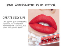 HQDA 6 Pcs Matte Liquid Lipstick Set Nude Lip Gloss Non-Stick Cup Not Fade Waterproof Long Lasting Lip Sticks Gift For Make Up Women (Set C)