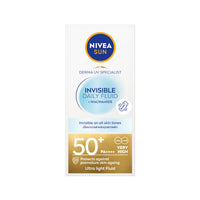 Nivea Sun NIVEA SUN UV Face Invisible Daily Fluid SPF50+ (40ml), Face Sunscreen with Niacinamide, 8H Matte Effect SPF50 Face Moisturiser, Invisible On All Skin Tones