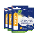 NIVEA Nivea Sun Protect Caring Lip Balm, SPF30, Shea Butter, 24h Moisture Care, 4 x 5.5ml