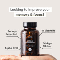 Form Edge - Natural Nootropic for Focus | Daily Cognitive Enhancer to Improve Memory and Increase Calmness | Alpha GPC | Herbal extracts, nootropics and B Vitamins | Bacopa Monnieri | Ginkgo Biloba