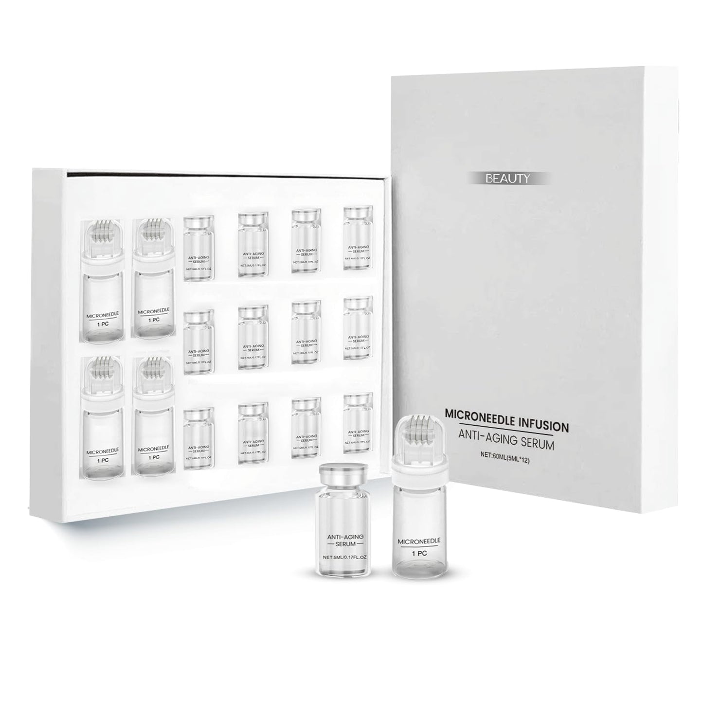 BloomBelle Micro Infusion Facial System, Hyaluronic Acid Microneedling Serum Rejuvenates, Anti-Aging Serum Set, Reduces Wrinkles, Micro Infusion System Enhances Elasticity, Deep Hydration for All Skins