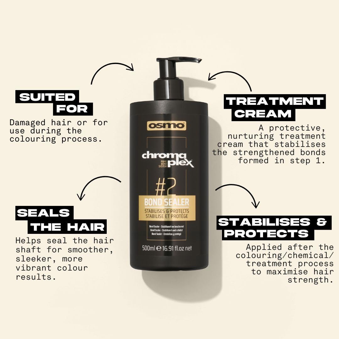 Osmo OSMO CHROMAPLEX™ Bond Sealer #2 | Hair Bond Repair Treatment for Bleached, Coloured & Chemically Treated Hair – Strengthens, Smooths & Protects |500ml