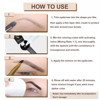 SHEEYOON Eyebrow Dye Kit, Professional Update Formula Brow Eyelash Tint Cream, Natural Semi Permanent Brows Color Long last for 4 weeks (Maroon)