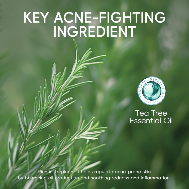 LAIKOU Tea Tree Skincare Set , Anti-Acne Face Care Kit with Cleanser, Toner, Serum, Spot Gel, Cream, Mud Mask & Pimple Patches, Oil Control & Soothing for Teenage Girls, Women & All Skin Types