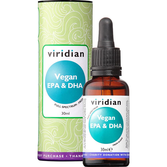 Viridian - Vegan EPA & DHA Oil - 30ml | Heart, Brain & Eye Support | Fish-Free Omega 3 Formula | Marine Algae & Chia Seed | Omega 3 6 9 | 100% Active Ingredients | Expertly Formulated
