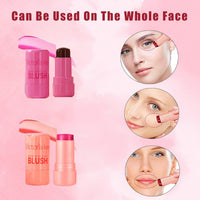 Onperpoe 4 Pcs Milk Jelly Blush Stick, Long Lasting 3 in 1 Milk Jelly Blush Stick for Cheeks Lips Eyes, Multipurpose and Blendable Jelly Blush
