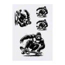 Azeeda 4 x 'Gorilla on a Skateboard' Temporary Tattoos - Water Resistant, Skin-Safe, Non-Toxic Transfers, Mixed Sizes (TO00070600)