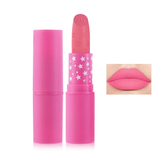 LYNTYAOU Bright Pink Matte Lip Stick, Hot Pink Lipstick for Women Long Lasting, Full-Coverage Moisturizing Smooth Lipsticks, Waterproof Non-Sticky Tinted Lip Balm Gift for Girls & Women