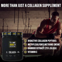 Time 4 Nutrition Time 4 Collagen + 45 Servings – Pure Hydrolysed Collagen Powder for Women & Men, MSM, Silica from Bamboo & Vitamin C – Collagen Protein Powder for Joint Care, Bones, Hair, Nails, Skin & Wrinkles
