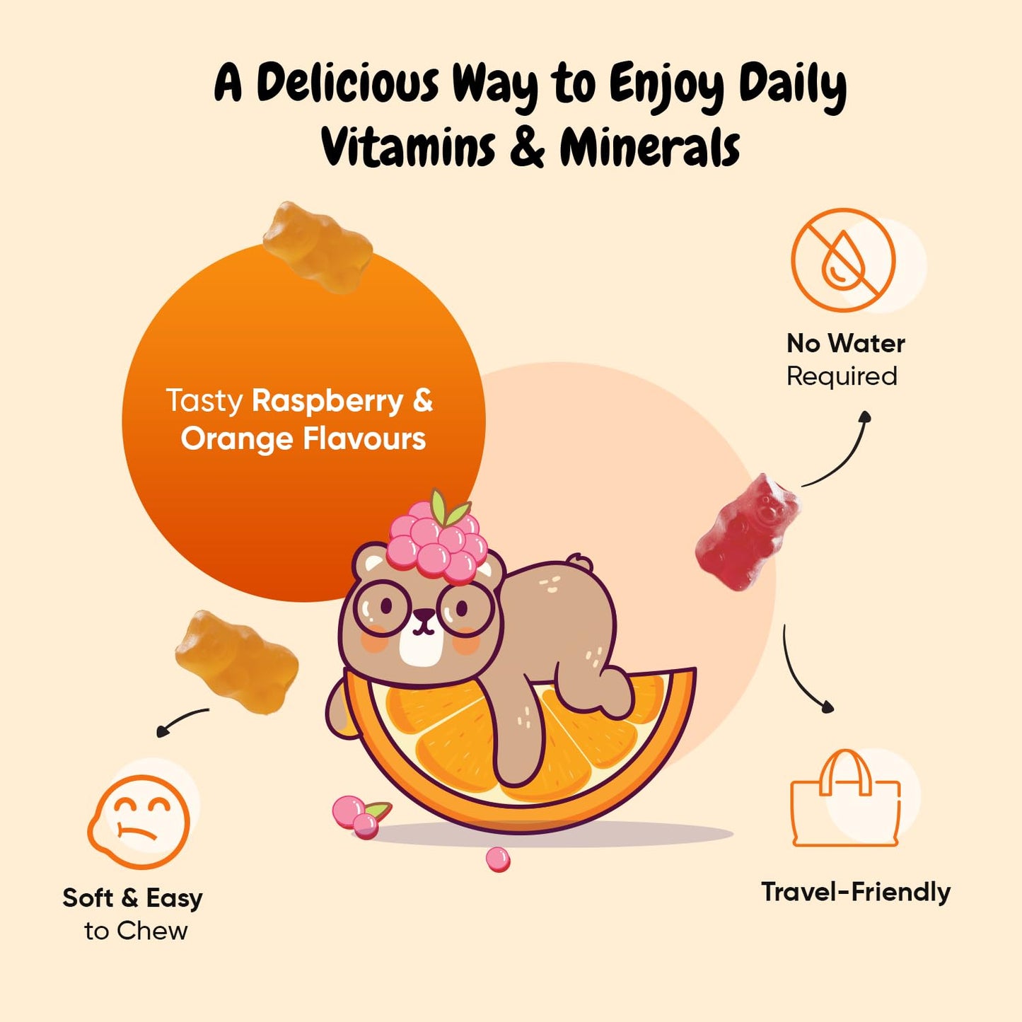 maxmedix Multivitamin for Kids - 120 Tasty Gummies - 2 Months Supply - 17 Ingredients Like Vitamins A, C, D, B12, B6, E & Zinc - Natural Raspberry & Orange Flavours - Gluten-Free Kids Vitamins with Omega 3-6-9