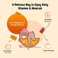 maxmedix Multivitamin for Kids - 120 Tasty Gummies - 2 Months Supply - 17 Ingredients Like Vitamins A, C, D, B12, B6, E & Zinc - Natural Raspberry & Orange Flavours - Gluten-Free Kids Vitamins with Omega 3-6-9