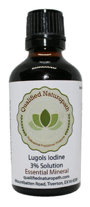Qualified Naturopath - Professional Practitioner Products Lugols Iodine Solution 3% - 50ml - with Dropper Insert
